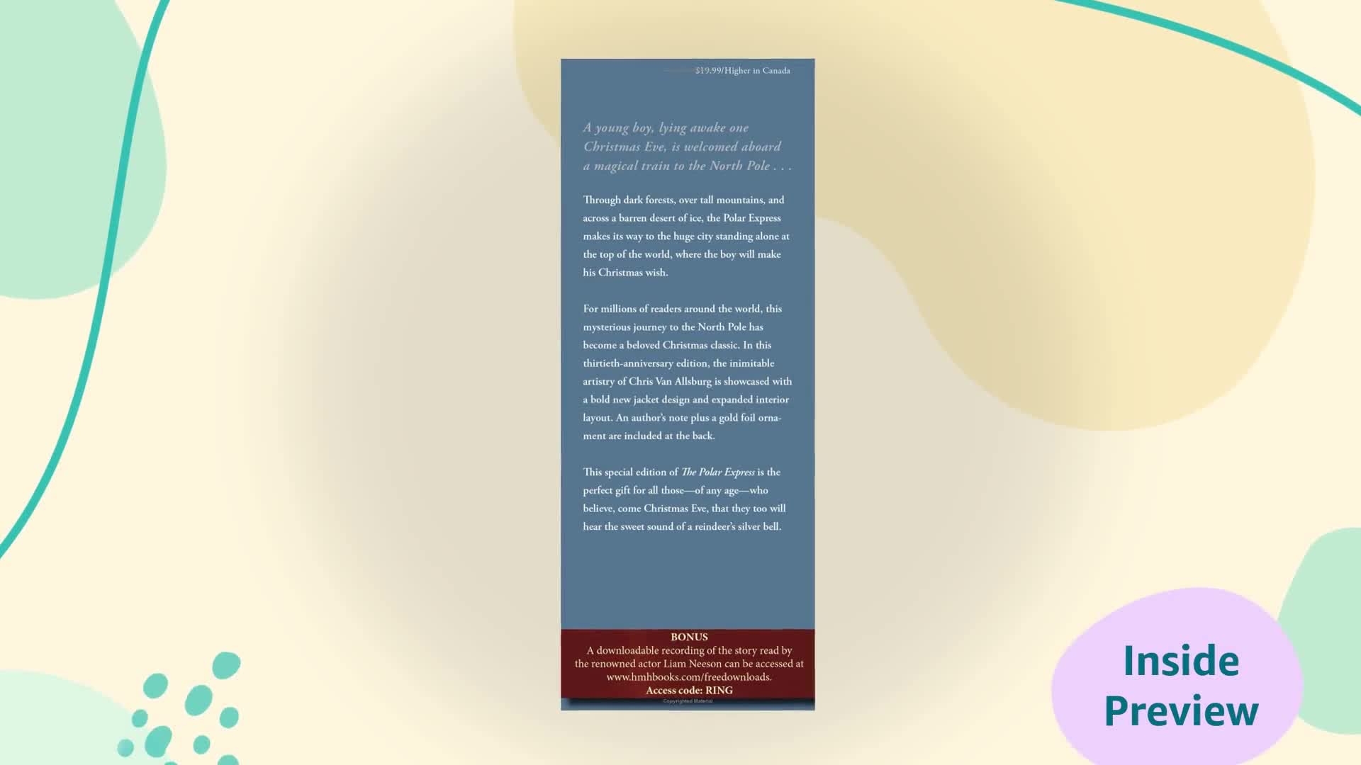 The Polar Express: A Caldecott Award Winner. Great for Holiday and Christmas Reading or Gifting