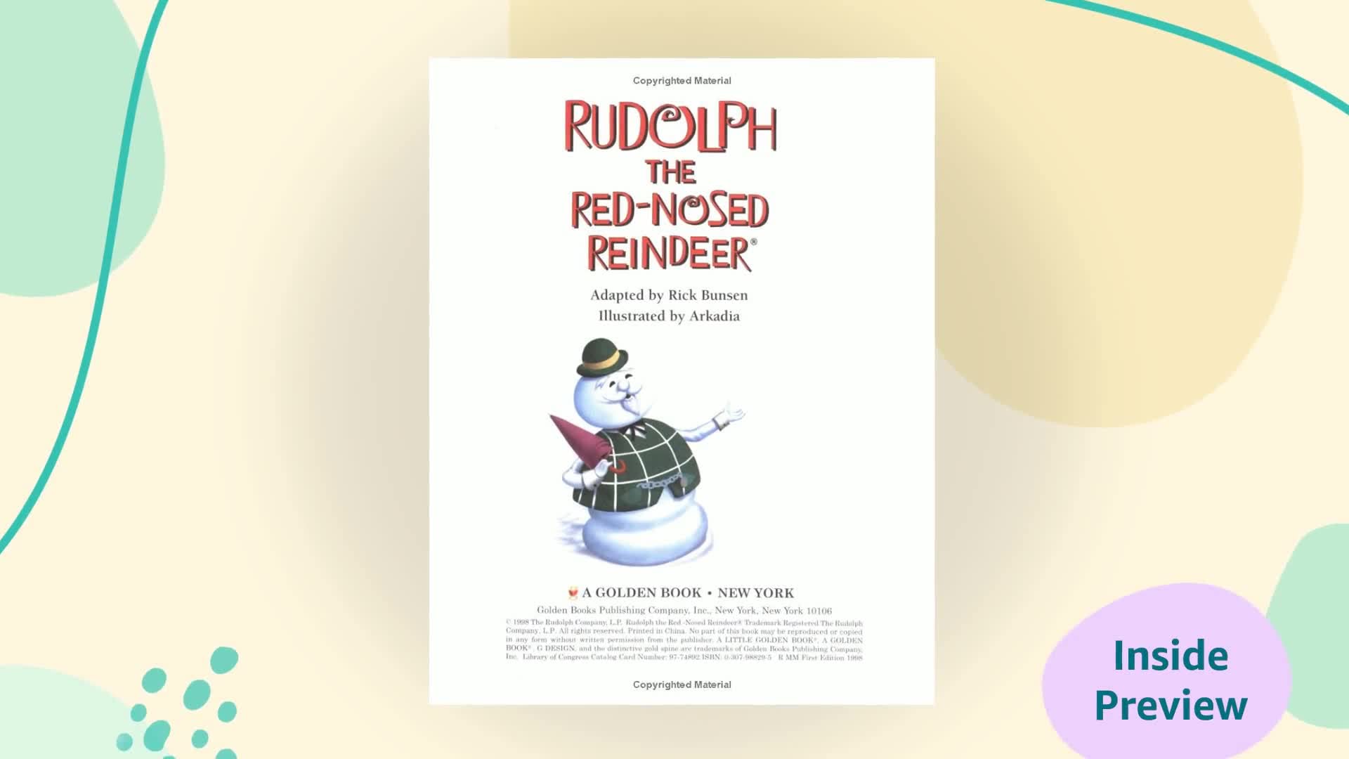 Rudolph the Red-Nosed Reindeer (Rudolph the Red-Nosed Reindeer) (Little Golden Book) - Christmas English Picture Book