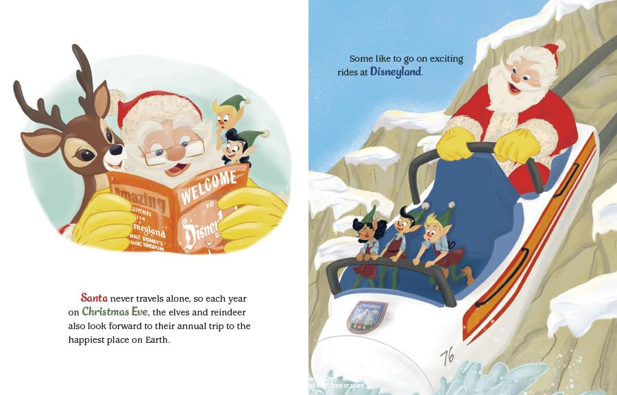 SANTA STOPS AT DISNEYLAND(H) (Little Golden Book)