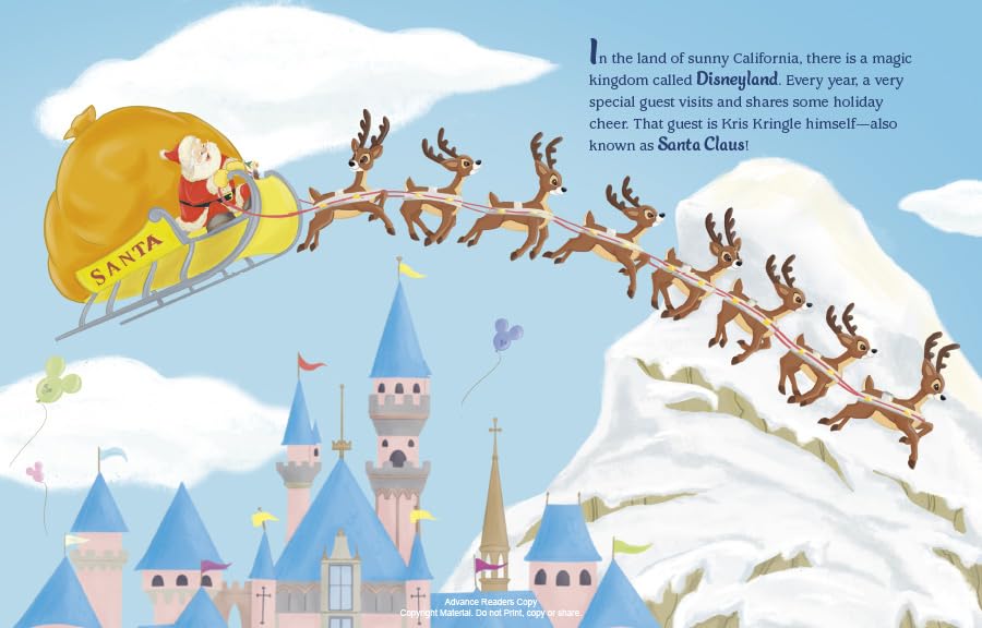 SANTA STOPS AT DISNEYLAND(H) (Little Golden Book)