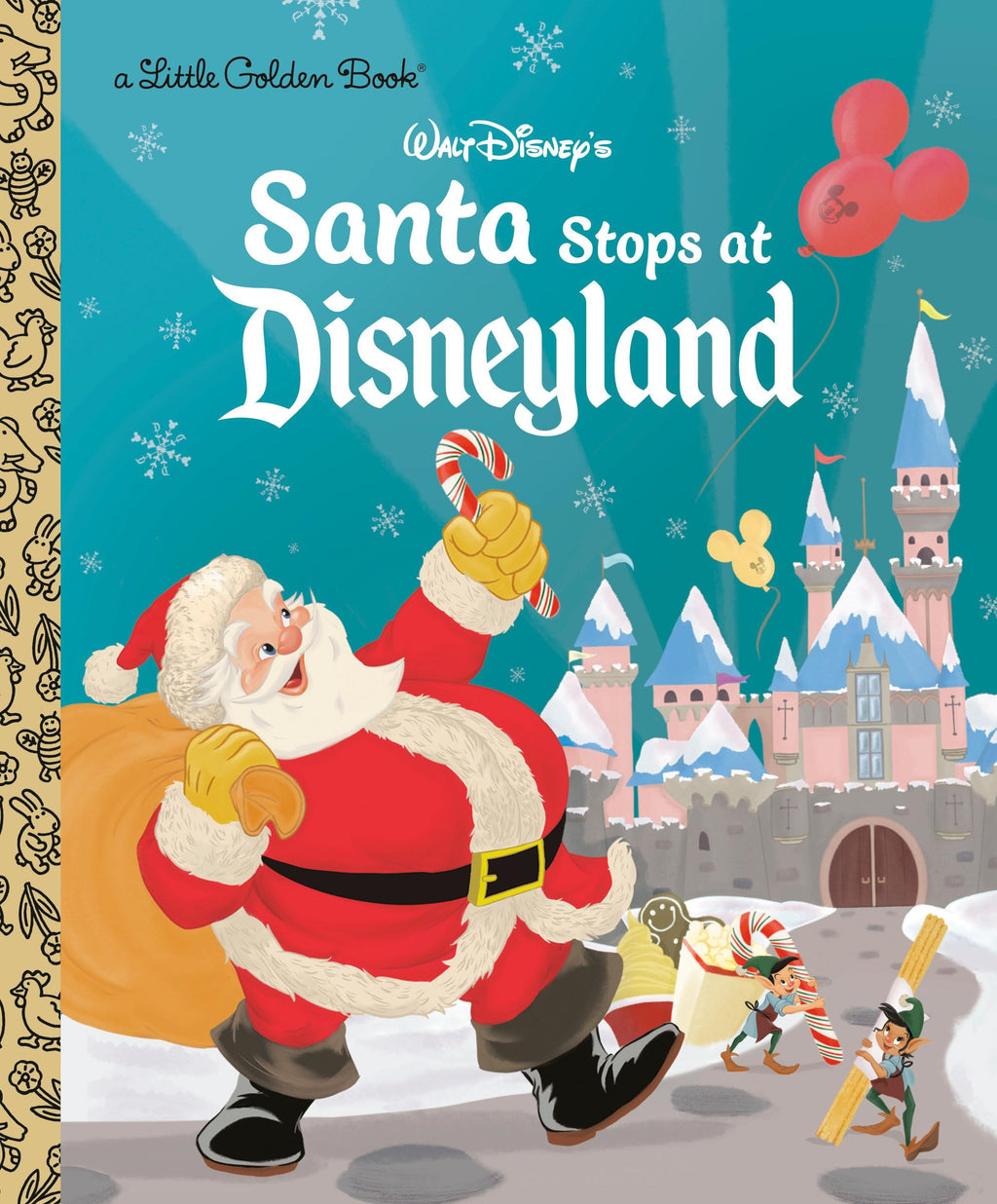 SANTA STOPS AT DISNEYLAND(H) (Little Golden Book)